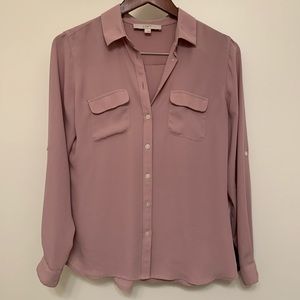 Loft Mauve Pink Utility Blouse, Small